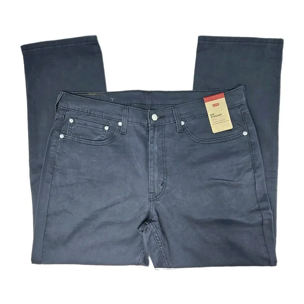 Levi's Men's 514 Straight Fit Cotton Twill Pant Dusty Blue Stretch Size 38x30